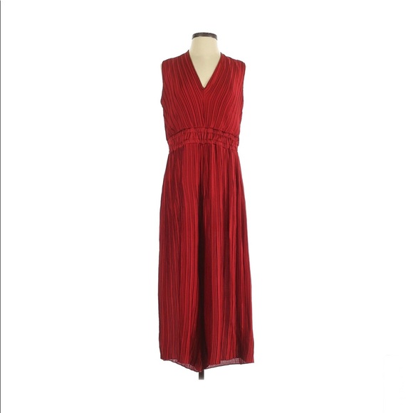 Romeo & Juliet Couture red pleated jumpsuit size M - Picture 2 of 9